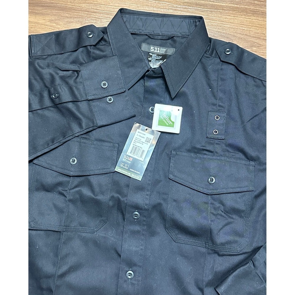 511 Tactical Mens Twill PDU Class A Long Sleeve Shirt Midnight Navy 72344 Sz L